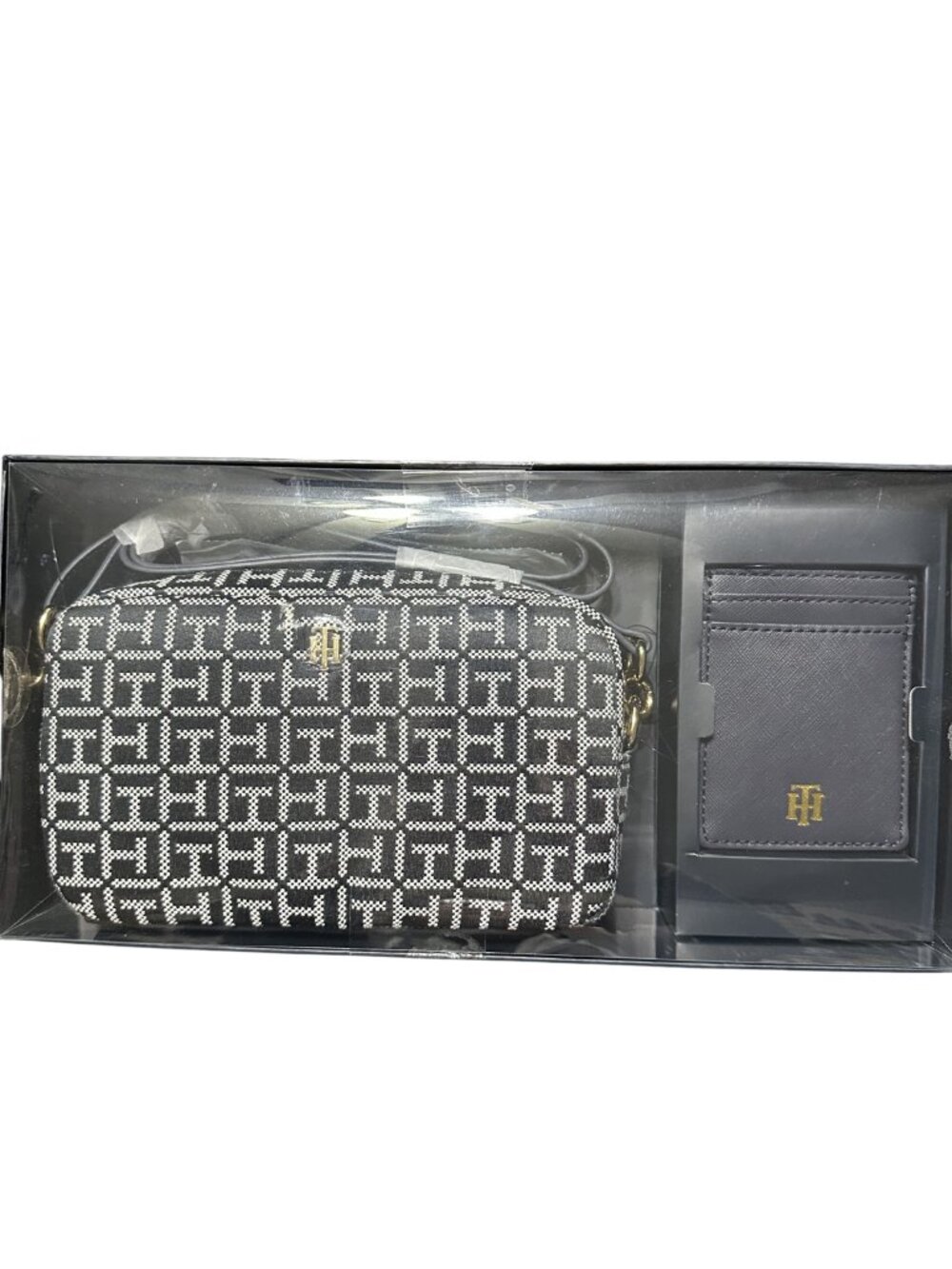 TOMMY HILFIGER BLUE & WHITE CROSSBODY & CREIT CARD HOLDER GIFT SET